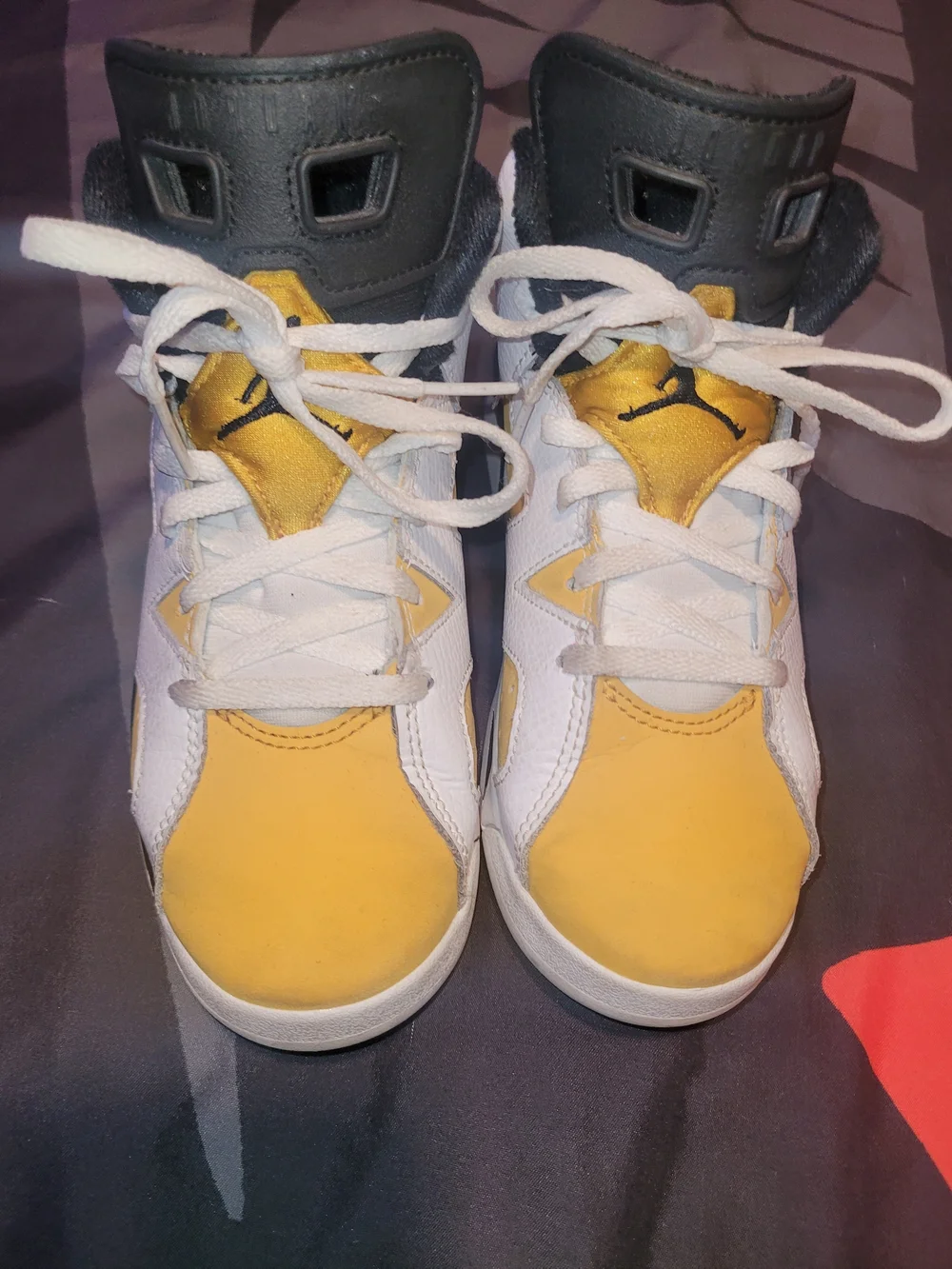 Kids Yellow and White Basketball Sneakers - Youth High-Top Shoes